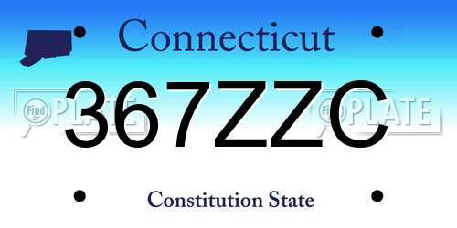 367ZZC Connecticut License Plate