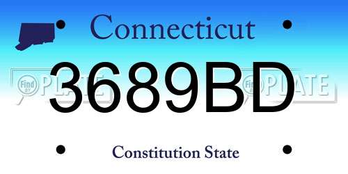3689BD Connecticut License Plate