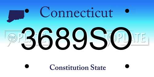 3689SO Connecticut License Plate