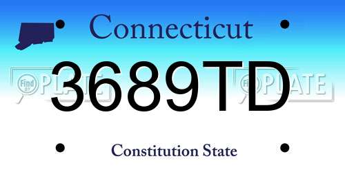 3689TD Connecticut License Plate