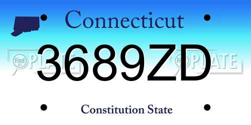 3689ZD Connecticut License Plate