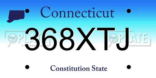 368XTJ Connecticut License Plate