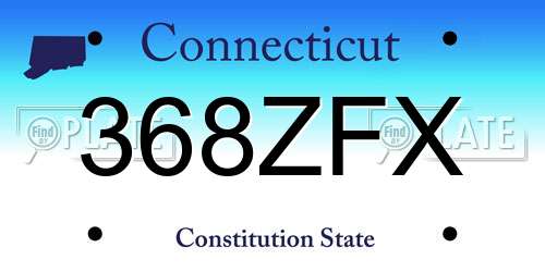 368ZFX Connecticut License Plate