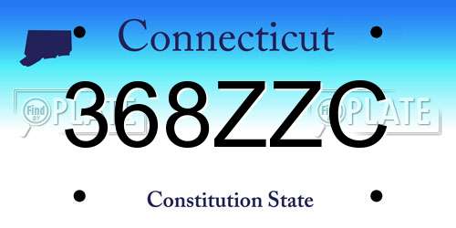 368ZZC Connecticut License Plate