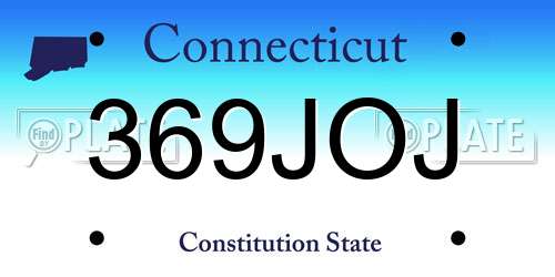 369JOJ Connecticut License Plate