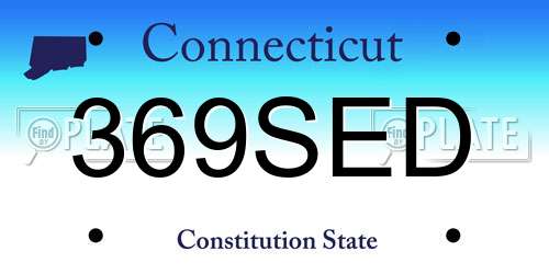 369SED Connecticut License Plate