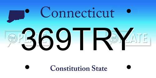 369TRY Connecticut License Plate