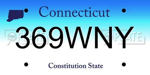 369WNY Connecticut License Plate