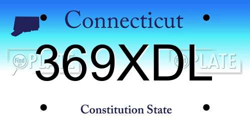 369XDL Connecticut License Plate
