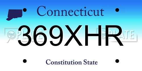 369XHR Connecticut License Plate