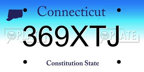 369XTJ Connecticut License Plate