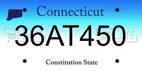 36AT450 Connecticut License Plate