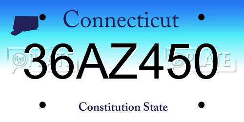 36AZ450 Connecticut License Plate