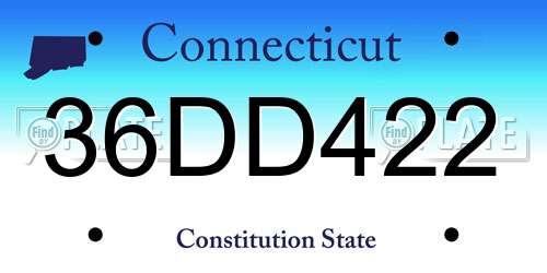 36DD422 Connecticut License Plate