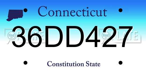 36DD427 Connecticut License Plate
