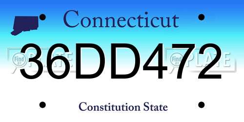36DD472 Connecticut License Plate