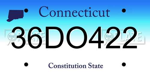 36DO422 Connecticut License Plate