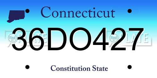 36DO427 Connecticut License Plate