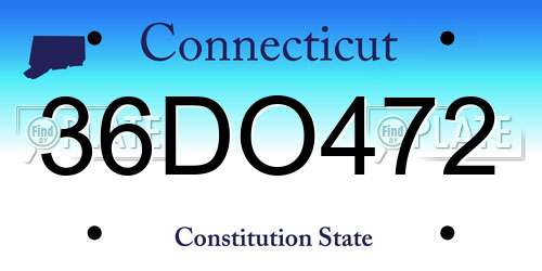 36DO472 Connecticut License Plate