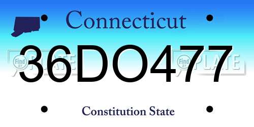 36DO477 Connecticut License Plate