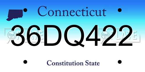 36DQ422 Connecticut License Plate