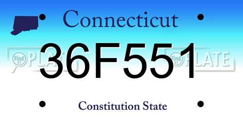 36F551 Connecticut License Plate