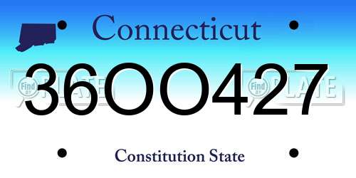 36OO427 Connecticut License Plate