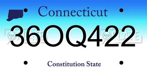 36OQ422 Connecticut License Plate