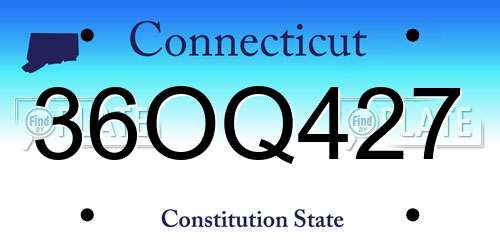 36OQ427 Connecticut License Plate