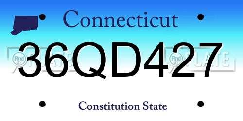 36QD427 Connecticut License Plate
