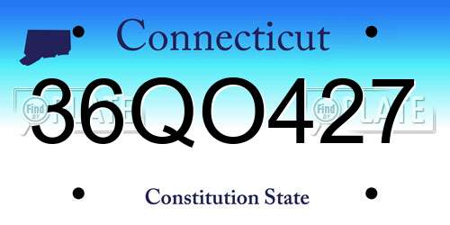 36QO427 Connecticut License Plate