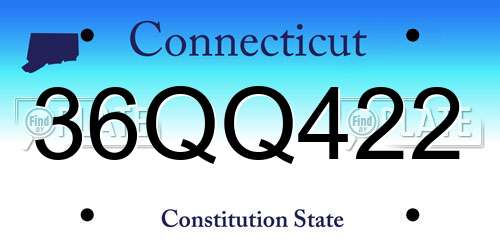 36QQ422 Connecticut License Plate