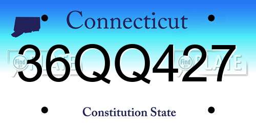 36QQ427 Connecticut License Plate