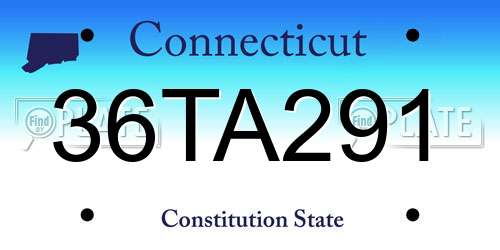36TA291 Connecticut License Plate