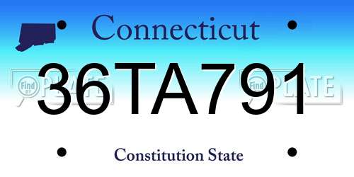 36TA791 Connecticut License Plate