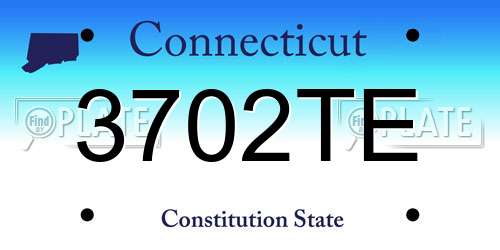 3702TE Connecticut License Plate