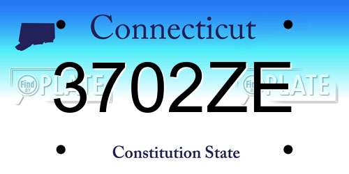 3702ZE Connecticut License Plate