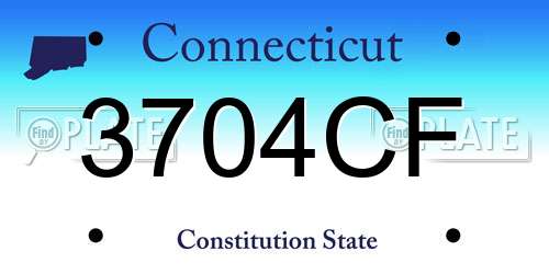 3704CF Connecticut License Plate