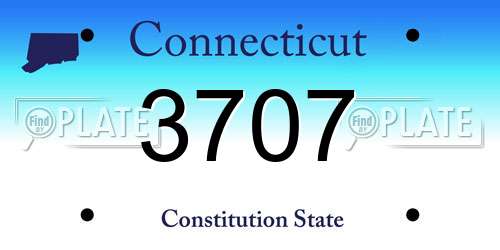 3707 Connecticut License Plate