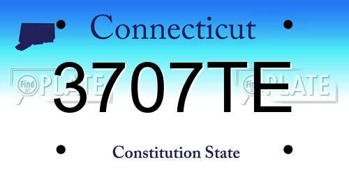 3707TE Connecticut License Plate