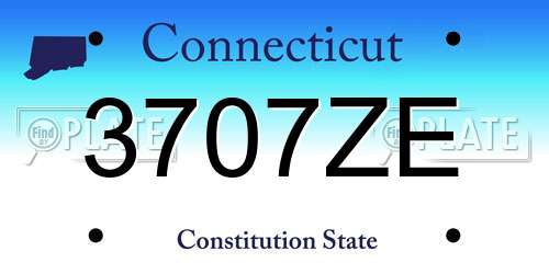 3707ZE Connecticut License Plate