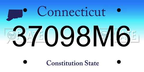 37098M6 Connecticut License Plate