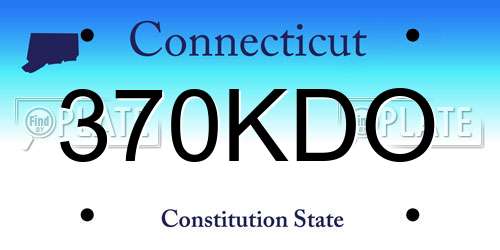 370KDO Connecticut License Plate