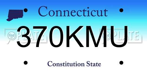 370KMU Connecticut License Plate
