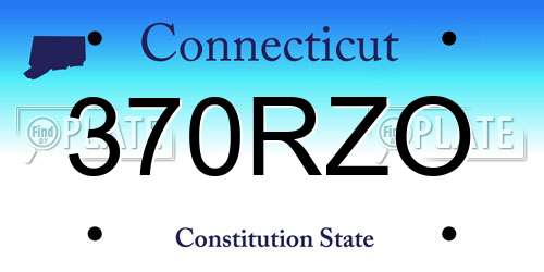 370RZO Connecticut License Plate