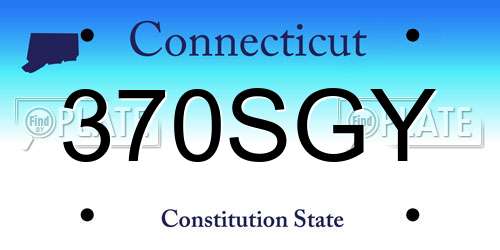 370SGY Connecticut License Plate