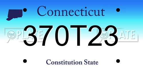 370T23 Connecticut License Plate