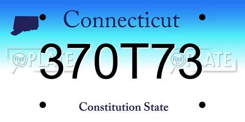 370T73 Connecticut License Plate