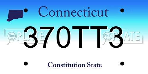 370TT3 Connecticut License Plate