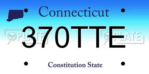 370TTE Connecticut License Plate